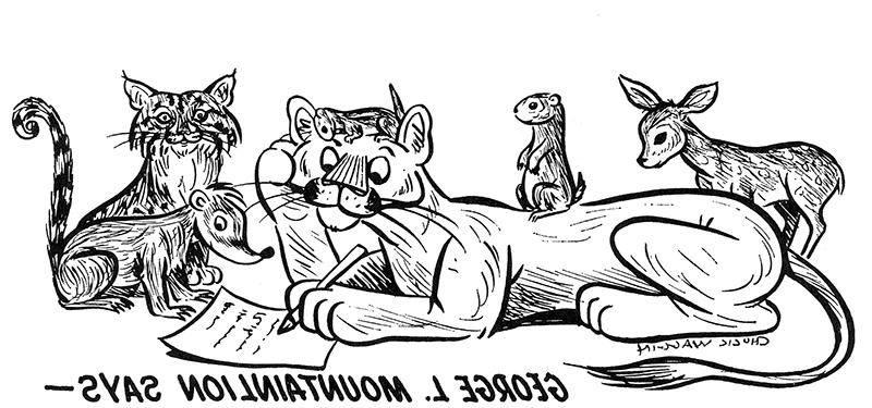 George L the literary lion as drawn by chuck Waggin